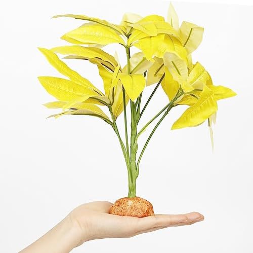 Fake Yellow Money Tree Reptile Plants Ball Python Terrarium Décor - Image 3
