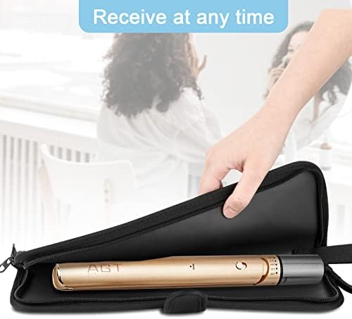 Heat Resistant Flat Iron Case, Portable Hair Straightener Pouch, Curling Iron Neoprene Cover With Silicone Mat for Hair Styling Tools 13 x 5 Inches (Black) - Image 5