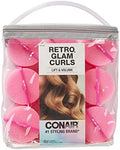 Conair Foam Hair Rollers for Big Volume, Lift and Curl, Foam Rollers, Hair Curlers in Large Size, Pink, 9 Pack with Storage Bag by conair
