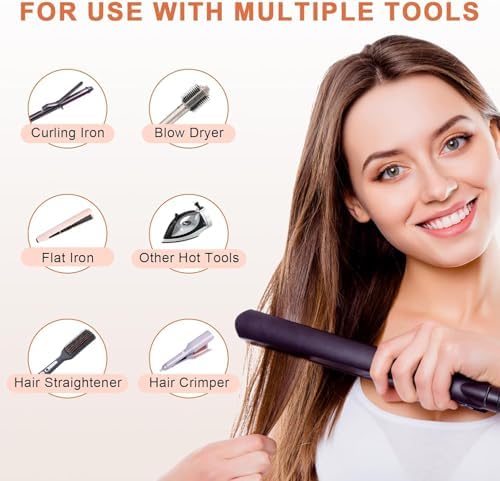 15.7" Oversize Heat Resistant Silicone Mat for Styling Tools: Curling Iron, Flat Iron, Hair Straightener - Portable Hair Styling Pad Cover Pink - Image 5