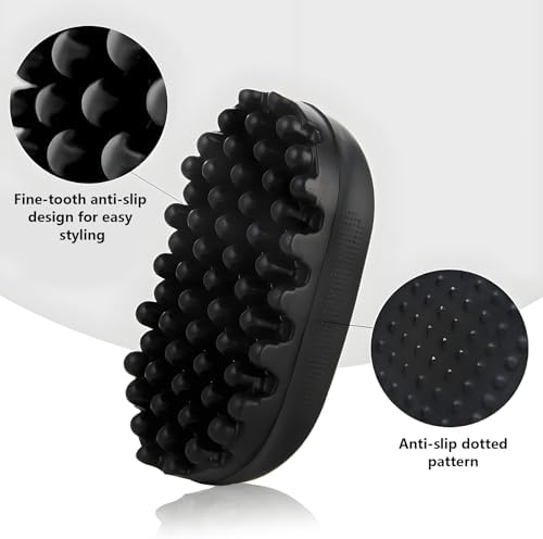 Rubber Curling Hair Brush，Premium Twist Tool for Afro Hair，Ideal for Curly, Coiled, 4C Hair，Quick & Easy Styling，Black - Image 4