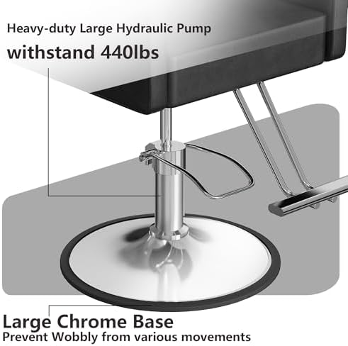 LOUVIXA Barber Chair for Hair Stylist, Height Adjustable Hydraulic Hair Salon Chair, 360 Degrees Rotation, Multi-Function Shampoo Chair for Salon Home Barbershop, Black - Image 5