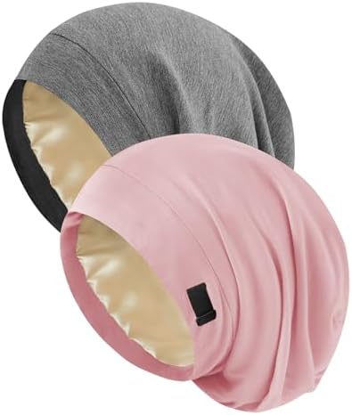 2Pcs Satin Lined Bonnet for Sleeping for Women Men by DUOMODRAGON