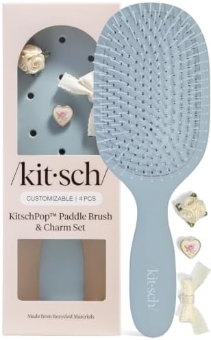 KitschPop™ Paddle Brush | Hair Brushes for Women – Haze Blue by Kitsch