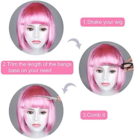 MIAHART Pink Short Bob Wig and Sunglass Set - Image 2