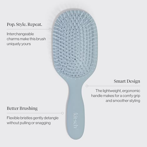 KitschPop™ Paddle Brush | Hair Brushes for Women – Haze Blue - Image 4