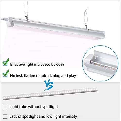 Grow Light for Indoor Plants, 4ft T8, 270W (6 x 45W), Super Bright Full Spectrum Sunlight LED Grow Lights, 6-Pack - Image 3