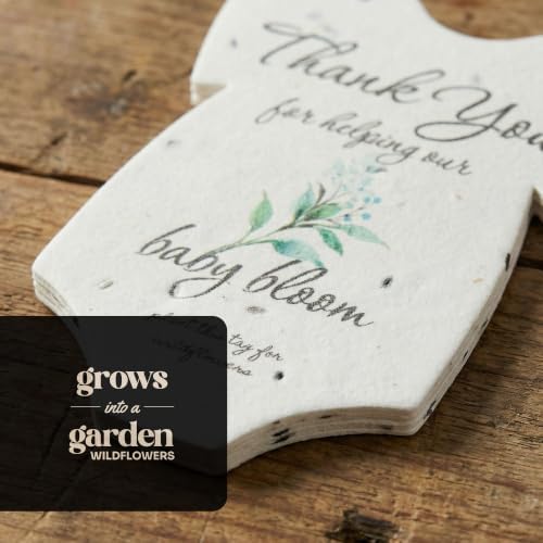 48 Green Onesie-Shaped Gift Wrap Tags with Wildflower Seeds - Image 4
