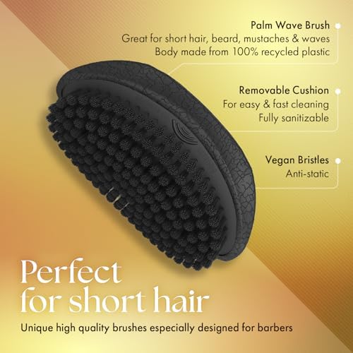 Olivia Garden Barber Wave Brush Collection – Vegan Boar & Combo Bristle Variations, Palm, Tunnel, Fade Brushes - Image 2