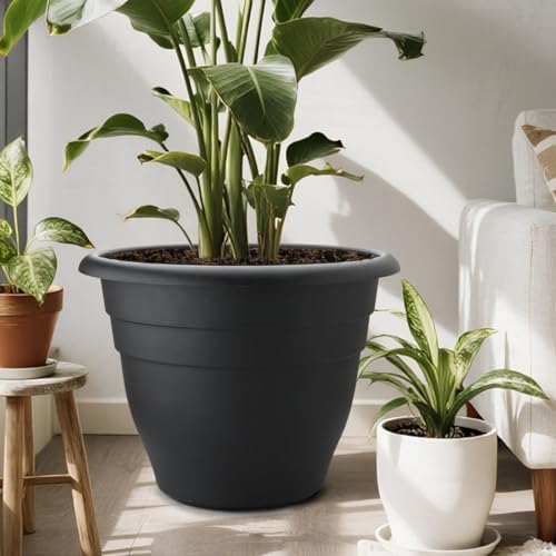 RooTrimmer 3 Pack 20 Inch Large Plant Pots for Outdoor,Heavy Duty Extra Large Deep Garden Planter with Drainage Holes,Sturdy Textured Black Flower Pot for Trees,Shrubs,Patio,Lawn - Image 4