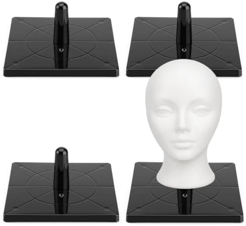 Foam Mannequin Wig Head Stand with Anti-Topple Base Hat Display Stand by Unknown