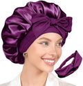 2Pcs Womens Silk Satin Bonnet For Sleeping Hair Bonnets Adjustable Soft Band Silky Sleep Cap Hairs Wrap For Women by WJingYiJia
