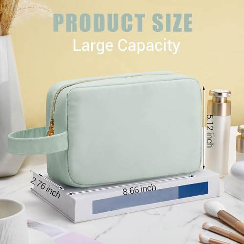 Insulated Makeup Bag for Car Women Cosmetics Bag, Medium, Portable, Green - Image 2