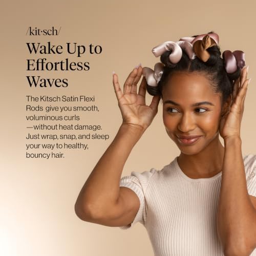 Kitsch Satin Flexi Rods Heatless Curling Rod - 6 pcs, Rosewood - Image 3