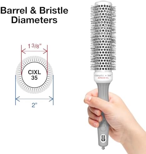 Olivia Garden Ceramic + Ion Speed XL - Extra-Long Round Thermal Hair Brush - Not Electrical - Professional Blowout Brush for Normal to Thick Hair - Image 2