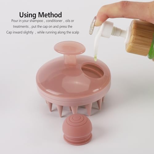 BTYMS Hair Scalp Scrubber Shampoo Brush with Dispenser, Silicone Scalp Massager Exfoliating Brush for Dandruff Removal - Image 2