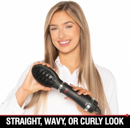 CHI Volumizer 4-in-1 Blowout Brush Hair Dryer, Black - Image 3