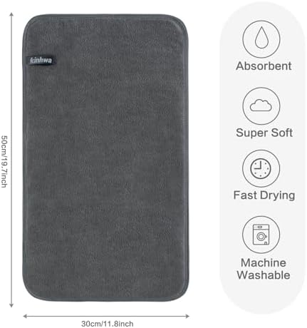 KinHwa Gray Bathroom Hand Towels, Microfiber Face Towels, 11x20 Inch - Image 2