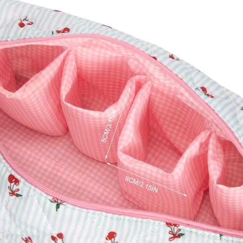 Travel Hair Tool Bag Compatible with Dyson Airwrap Carrying Case, Stripe Portable Hair Dryer Bag Organizer (Blue Cherry) - Image 6