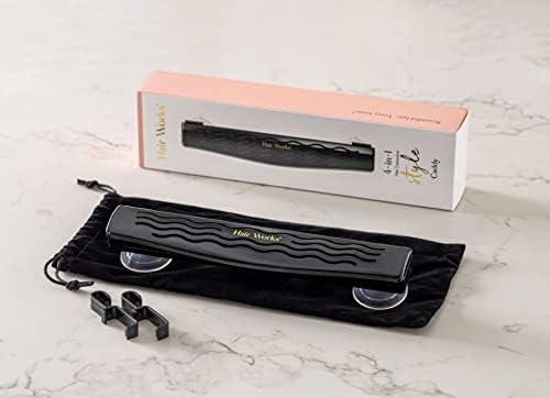 Hair Works 4-in-1 Hair Extension Style Caddy - The Original Hair Extension Holder Designed To Securely Hold Your Extensions While You Wash, Style, Pack and Store Them (Black) - Image 3