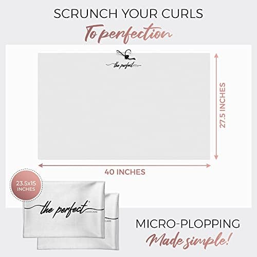 THE PERFECT HAIRCARE Microfiber Hair Plopping Towel Set – Super Absorbent Anti-Frizz Hair Drying Wrap + 2 Curl Scrunching Towels – Fast Drying, Lightweight Wrap for Women, Girls & All Hair Types - Image 3