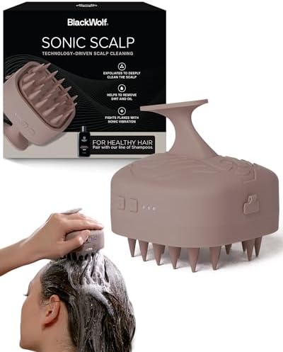 Black Wolf Sonic Scalp Scrubber - Hair & Scalp Scrub Brush, Taupe by BlackWolf