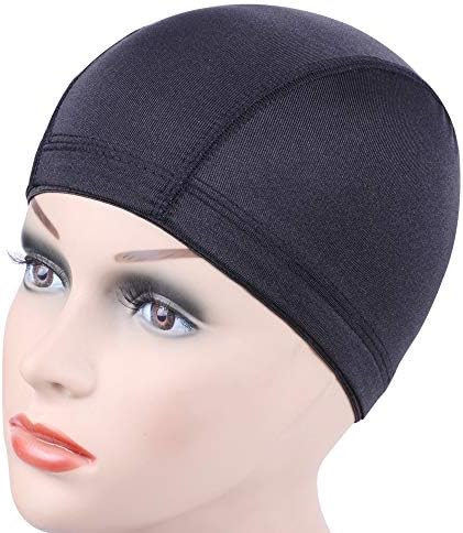 YANTAISIYU 5 Pcs/Lot Black Dome Cap Wig Caps Stretchy Wig Cap with Wide Elastic Band for Making Wig (Dome Cap M) - Image 4