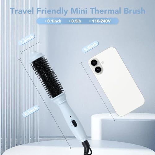 Mini Travel Thermal Brush, 1 Inch Heated Round Brush for Short Hair - Image 2
