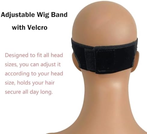 Lace Wig Grip Band with Ear Cut Out for Women Adjustable Velvet WigGrip Band for Glueless Wig, Wig Band with Non-Slip Silicone Strip Natural Lace Edge (Black) - Image 5