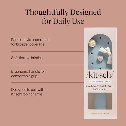 KitschPop™ Paddle Brush | Hair Brushes for Women – Haze Blue - Image 3