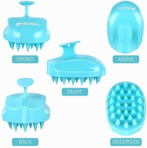 Scalp Massager Shampoo Brush, Hair Scalp Scrubber Shower Hair Brush Head Massager for Stress Relax Hair Growth, Dandruff Brush Scalp Exfoliator for Women Men Kids Pets, Blue - Image 2