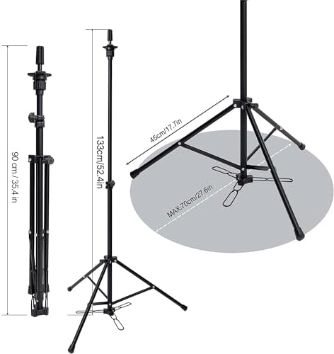 HYOUJIN Tall Wig Head Stand,Wig Stand Tripod With Foot Panel for Making - Image 3