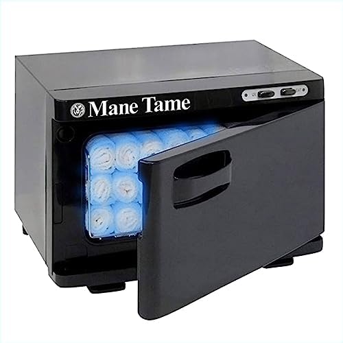 MANE TAME Professional Barber Medium Towel Warmer With UV - Pre-Hot Towel Facial Shave Cabinet comfortably fits (11) 15" x 28" Towels by ManeTame