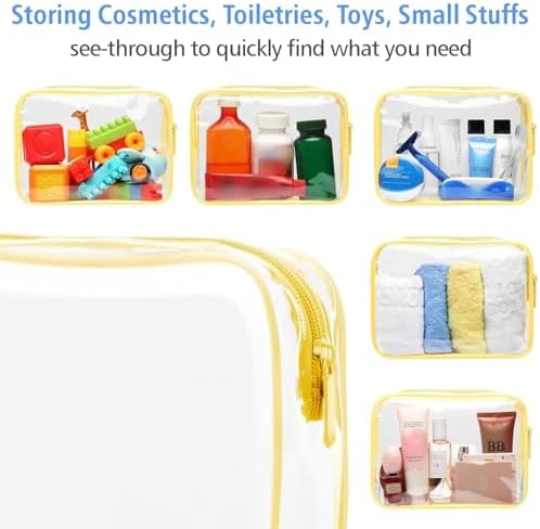 PACKISM Clear Makeup Bag for Travel - TSA Approved Toiletry Bag, Yellow - Image 5