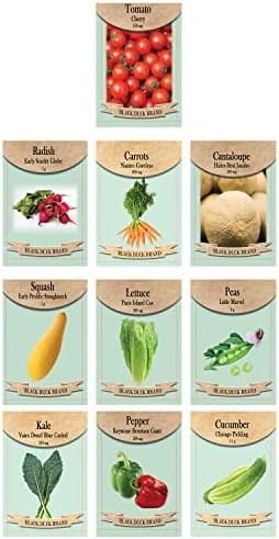 Set of 10 Assorted Vegetable & Herb Seed Packets - Create a Deluxe Garden Heirloom Seeds - 100% Non-GMO (10) by Unknown