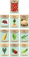 Set of 10 Assorted Vegetable & Herb Seed Packets - Create a Deluxe Garden Heirloom Seeds - 100% Non-GMO (10) by Unknown