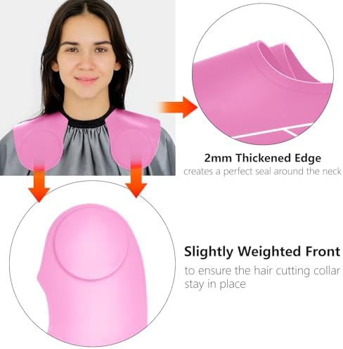 Waterproof Silicone Hair Cutting Guide Collar with Guidelines, Pink - Image 5