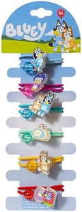 LUV HER Bluey Elastic Hair Ties for Girls - Multicolored, Durable Elastic - Pack of 6 - Ideal Hair Accessories for Ponytails & Buns, Ages 3+ by LUVHERKIDS