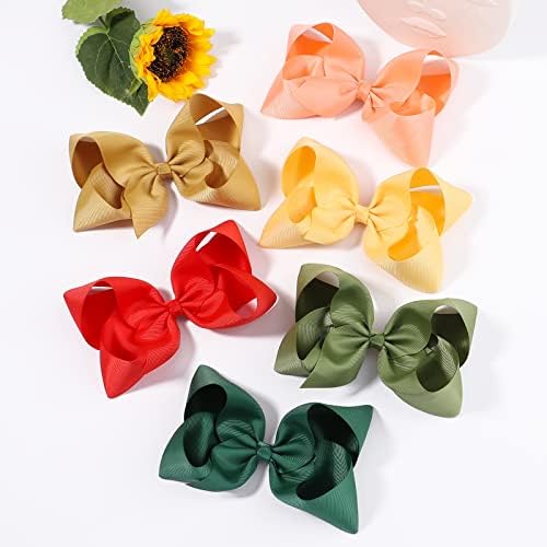 30PCS Big 6 Inch Hair Bows for Girls Grosgrain Ribbon Toddler Hair Accessories with Alligator Clips for Toddlers Baby Girls Kids Teens - Image 5
