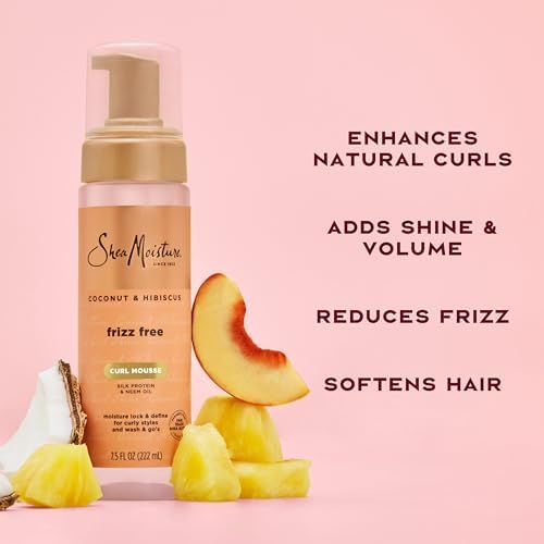 SheaMoisture Coconut & Hibiscus Frizz-Free Curl Mousse 7.5 fl Oz - Image 4