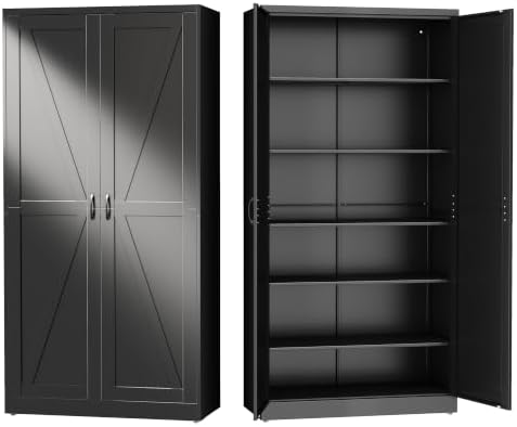 GAIOUS 79" Tall New Update Kitchen Pantry Cabinet, Metal Storage Cabinet by GAIOUS