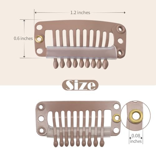 Dreamlover Stainless Steel Hair Extension Clips, Brown, 9 Teeth, 30 Pieces - Image 2