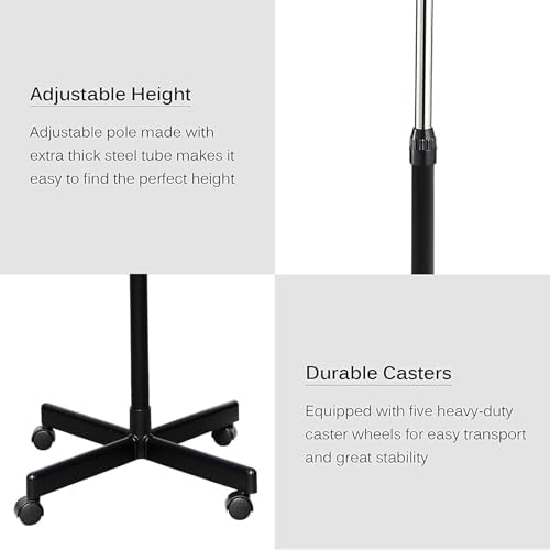 Black,Standing,Hair Conditioning Color Processor Adjustable Stand Up Bonnet Hair Dryer with Rolling Wheels for Home Salon Spa Beauty Equipment - Image 6