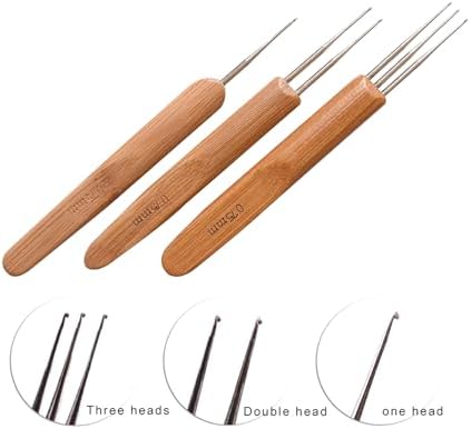 Dreadlock Crochet Hook Tool Dreadlock Needle for Braid Hair and Crafts 0.5mm 0.75mm Needle with 2 Interlocking Tool for Locs Weaving Crochet Tightening Accessory 8 Pcs/Kit - Image 3