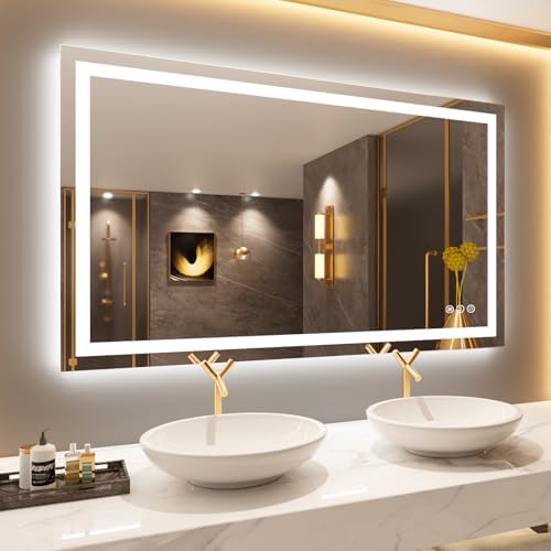 LOAAO 50"X30" LED Bathroom Mirror with Lights, UL Listed by LOAAO
