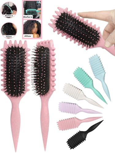 Pink Curl Defining Brush for Curly Hair – Detangling & Styling Brush for Women & Men, Defines 2A to 4C Curls, Reduces Frizz, Perfect for Wet & Dry Hair (Pink) - Image 2