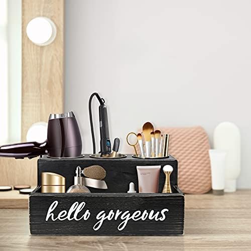 Unistyle Hair Blow Dryer Holder Black Curling Iron Holder Countertop, Hair Tools & Styling Supplies Organizer Flat ,Bathroom Counter Organizer for Accessories, Makeup, Toiletries Storage - Image 7