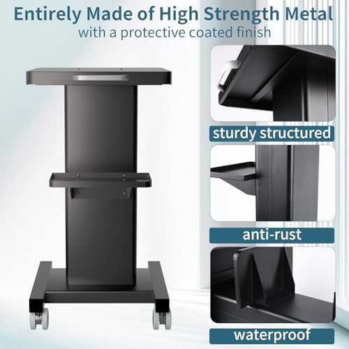 Esthetician Trolley Cart with Wheels, Heavy Duty Metal Beauty Machine 3 Tier Rolling Cart, Load 220Lbs, Durable Full Body Metal Construction for Professional Salons - Image 3
