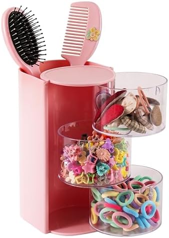 Hair Accessories Organizer, 3-Tier Vanity Caddy, Pink by IMAKMASION