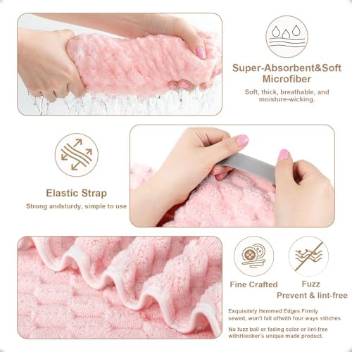 Super Soft Microfiber Hair Towels 3-Pack Lage Size (24x42 inch) for Women - Image 4
